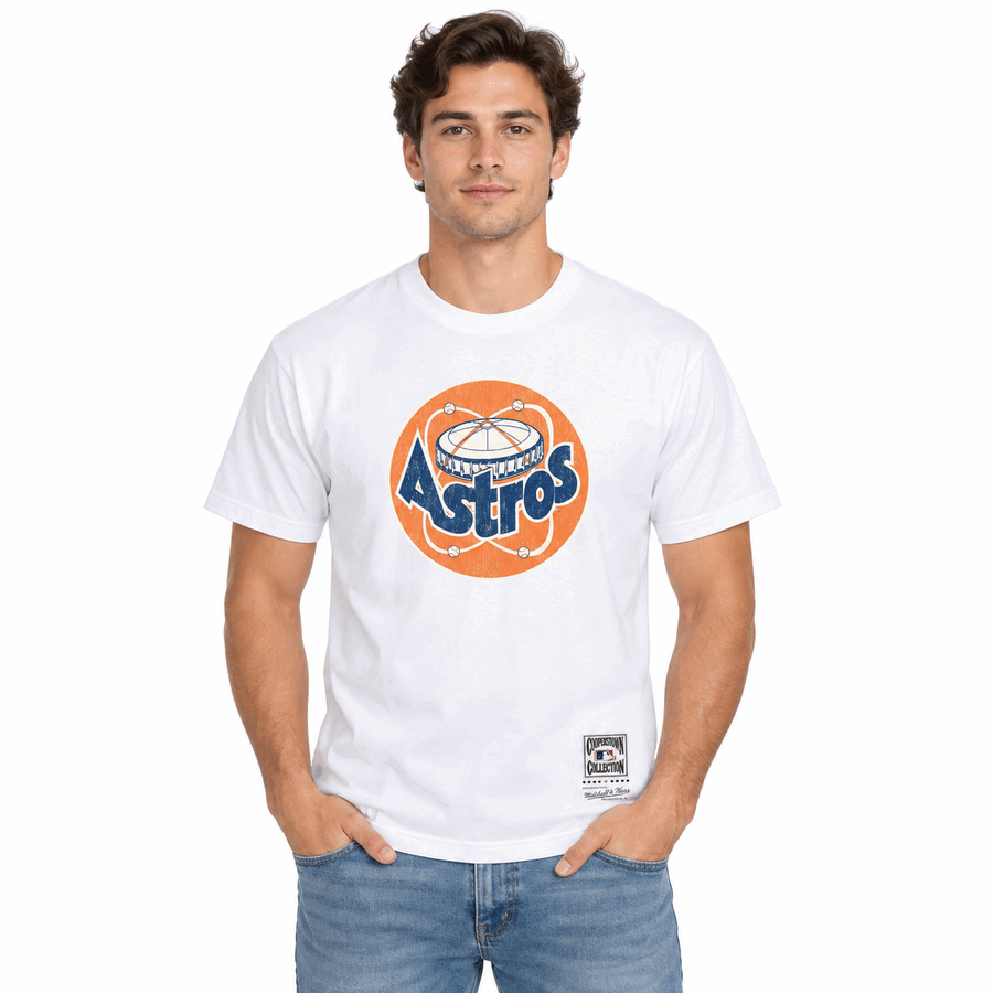 Houston Astros White Retro Mitchell and Ness Shirt