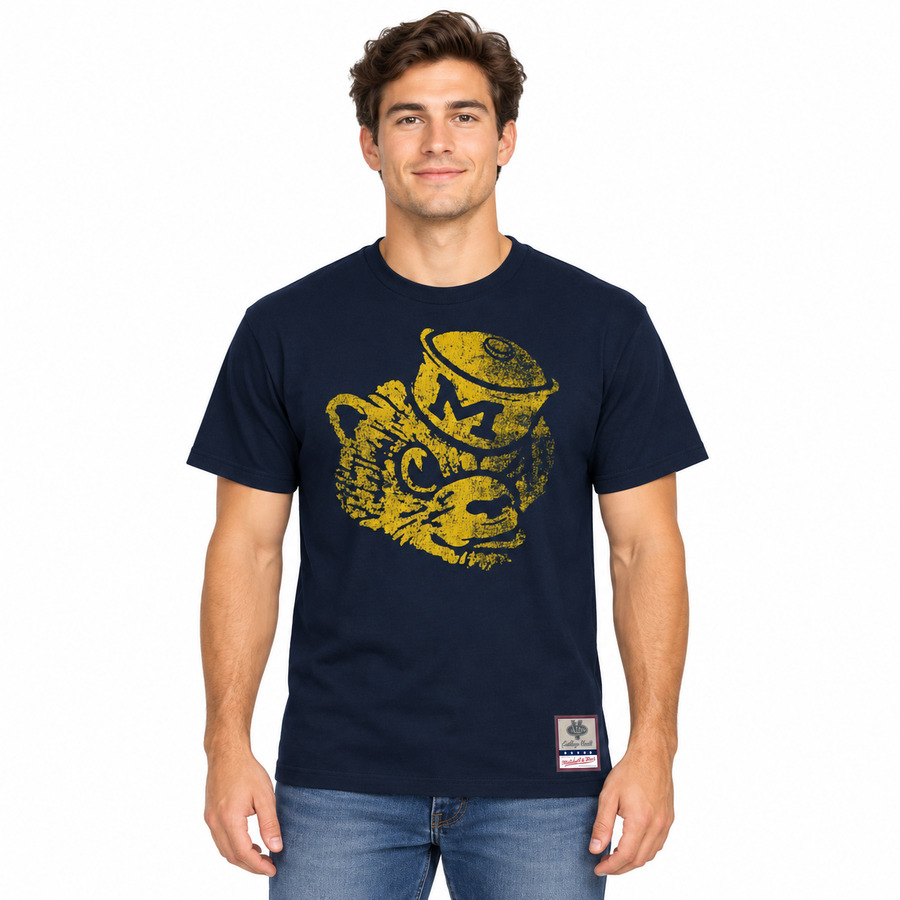 Michigan Wolverines Vintage Logo Mitchell and Ness Shirt