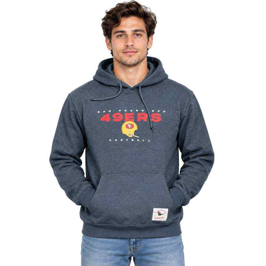 San Francisco 49ers Retro Washed Fleece Mitchell and Ness Hooded Sweatshirt