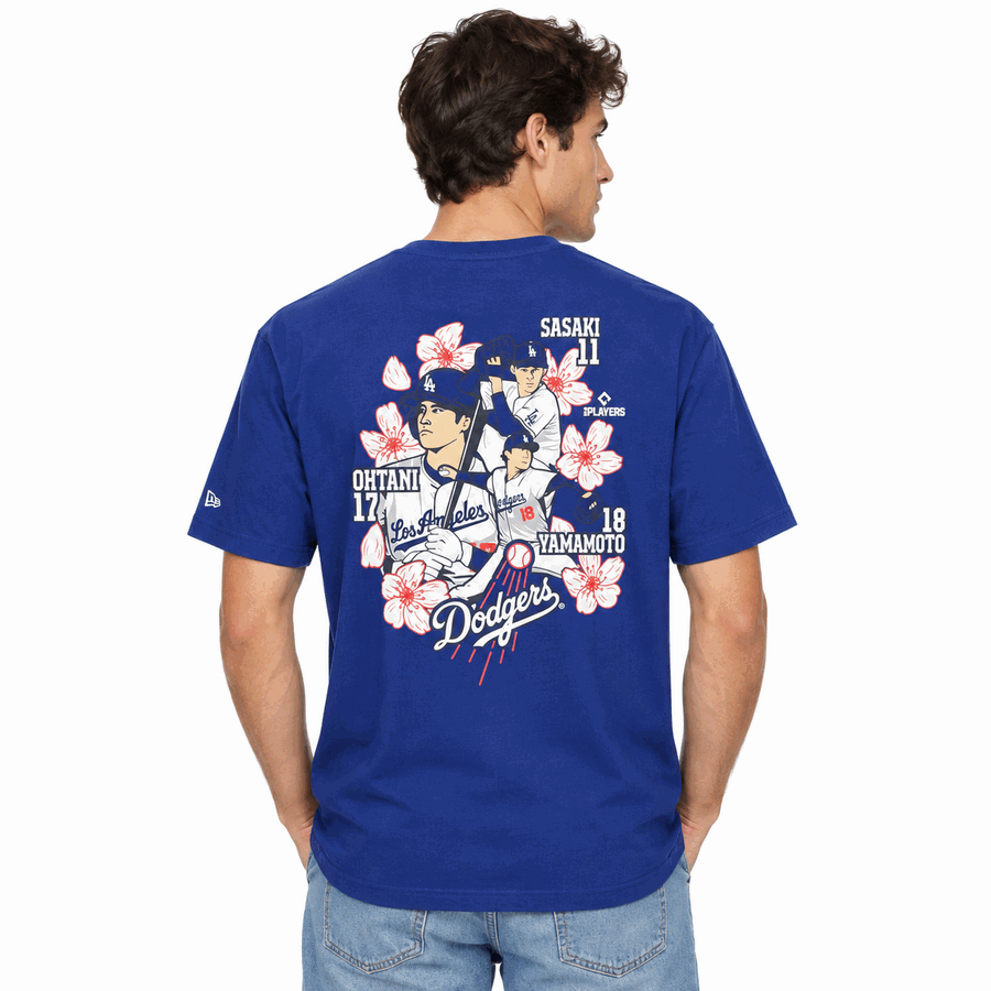 Los Angeles Dodgers New Era Tokyo Series Cherry Blossom 2-Sided Shirt