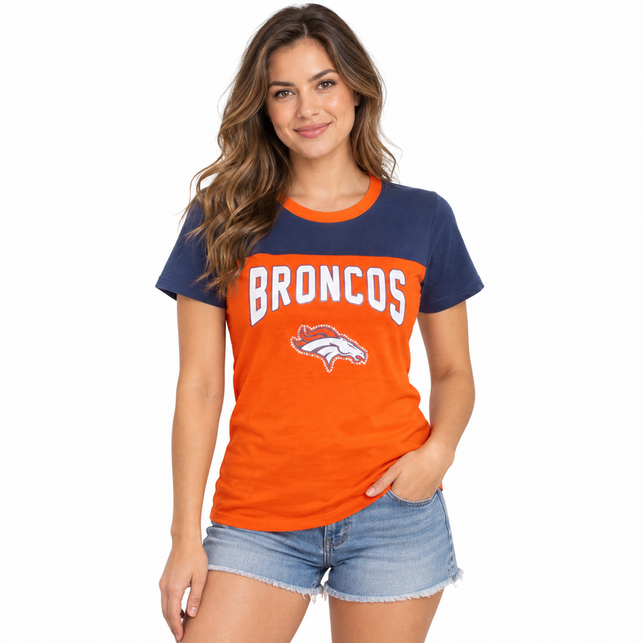 Denver Broncos Ladies g-III Rhinestone Shirt