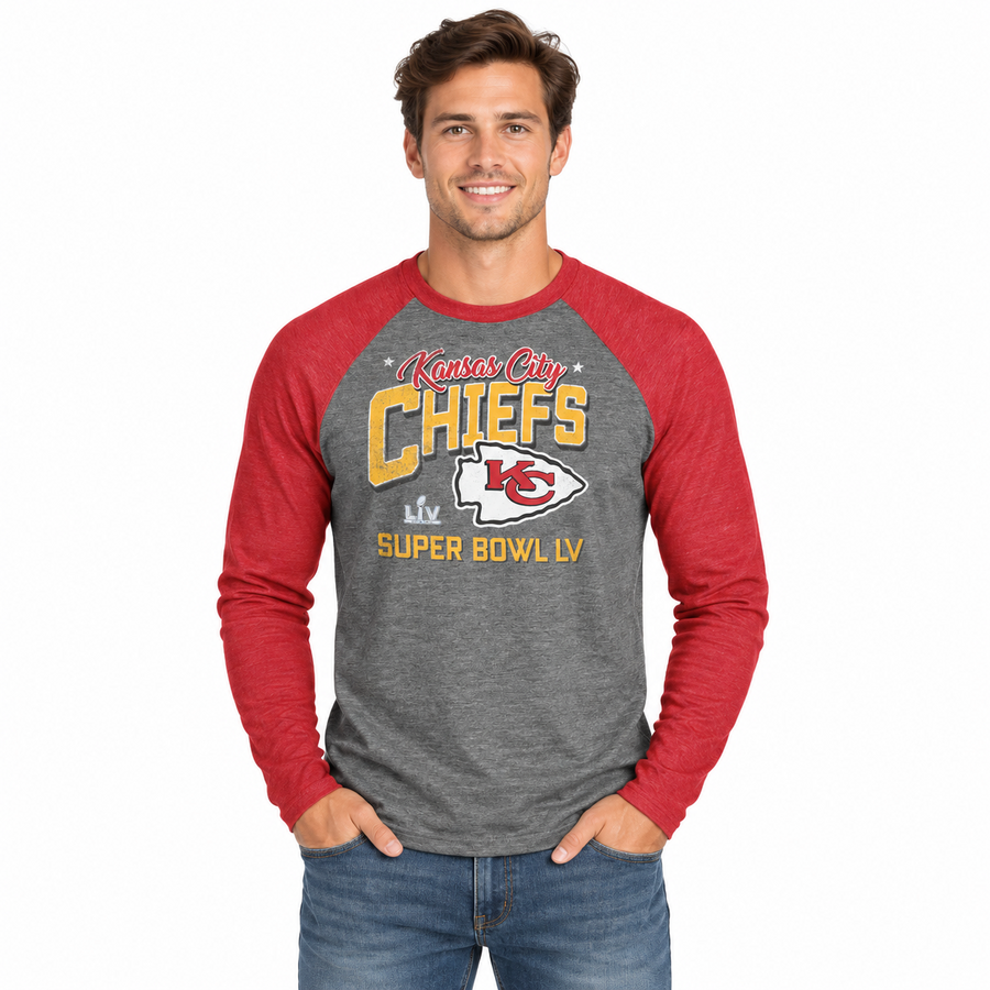 Kansas City Chiefs Tri Blend Super Bowl LV Return Long Sleeve Shirt