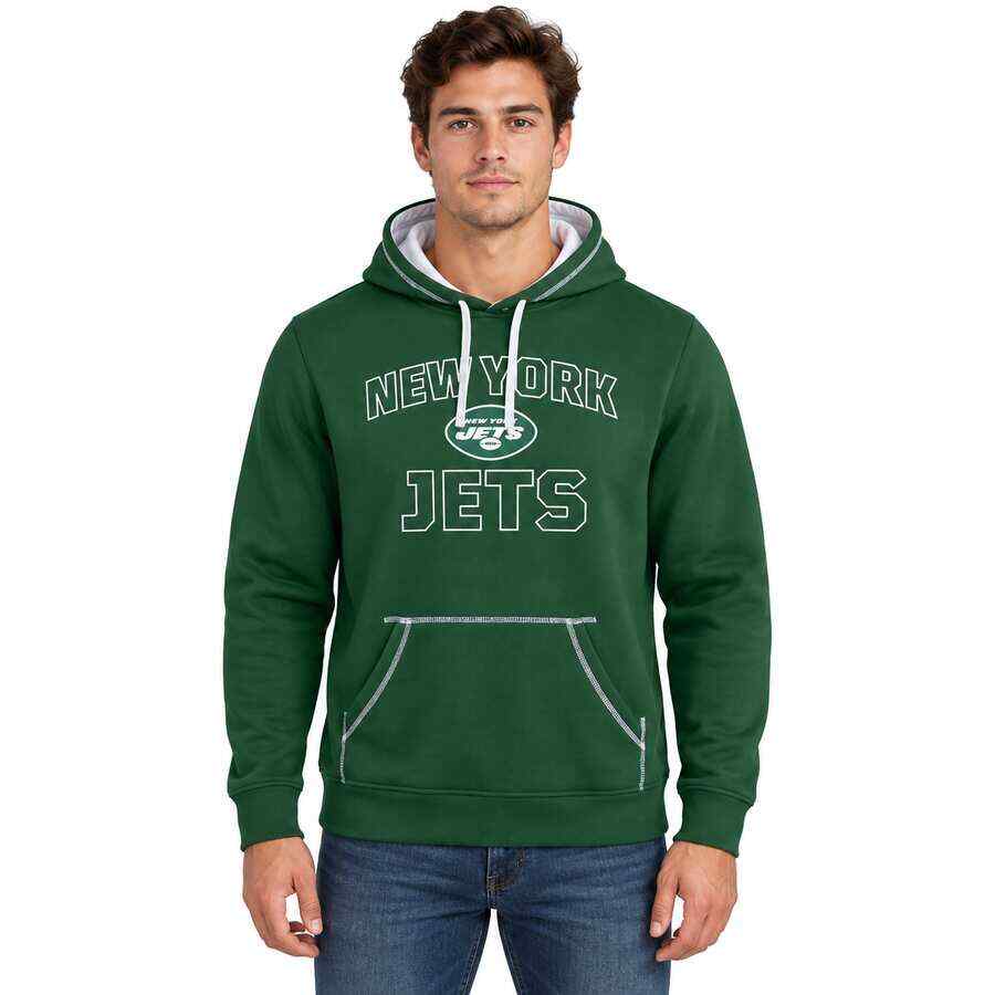 New York Jets Tiebreaker Hooded Sweatshirt - Large