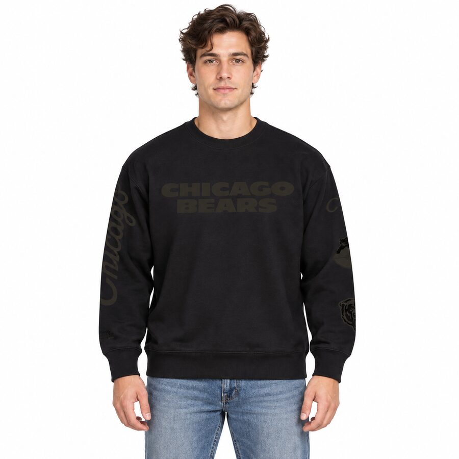 Chicago Bears Phantom Fleece Mitchell and Ness Crew Sweatshirt