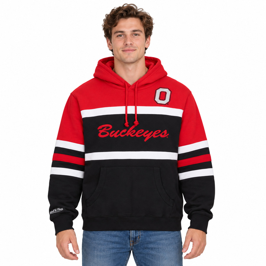 Ohio State Buckeyes Retro Script Mitchell and Ness Hooded Sweatshirt