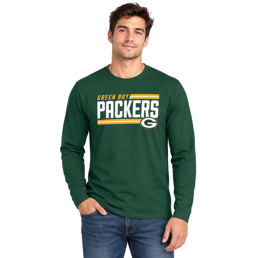 Green Bay Packers Green Offside Stripe Long Sleeve Shirt