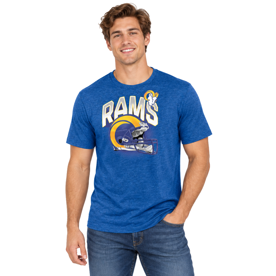 Los Angeles Rams Royal Blue Tri-Blend Helmet Shirt