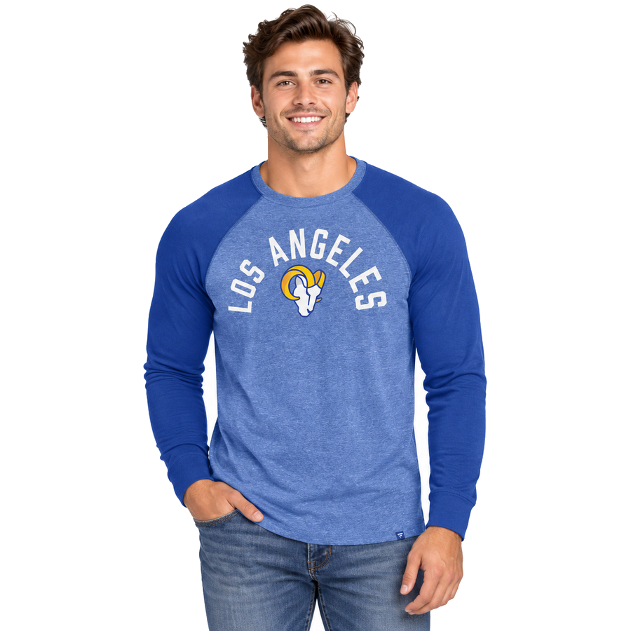 Los Angeles Rams Heather Royal Blue Arc Away Long Sleeve Goal Line Shirt