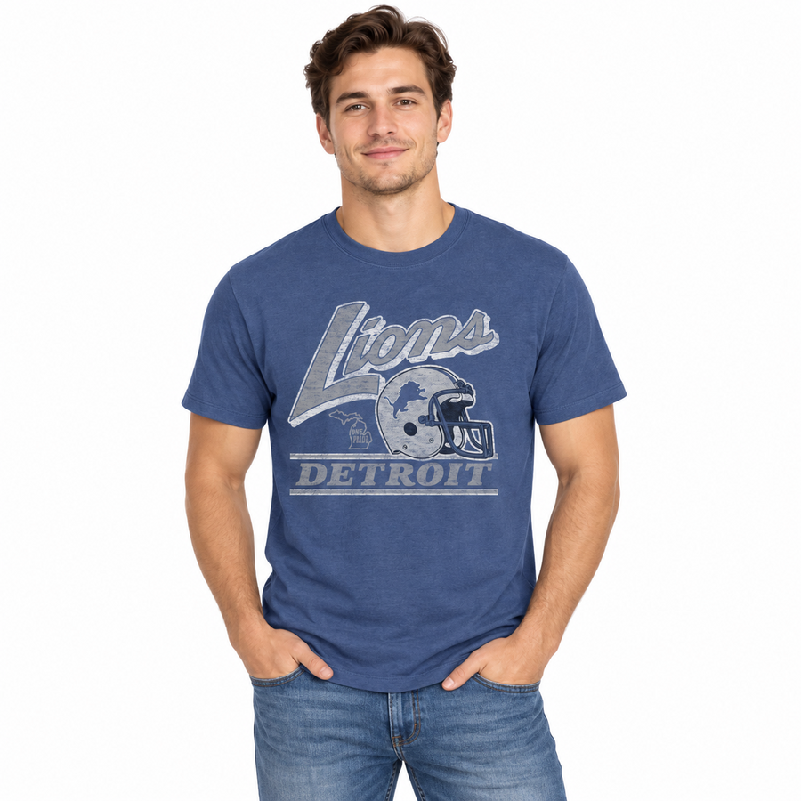 Detroit Lions Historic Cadet Blue Fly By '47 Brand Franklin Shirt