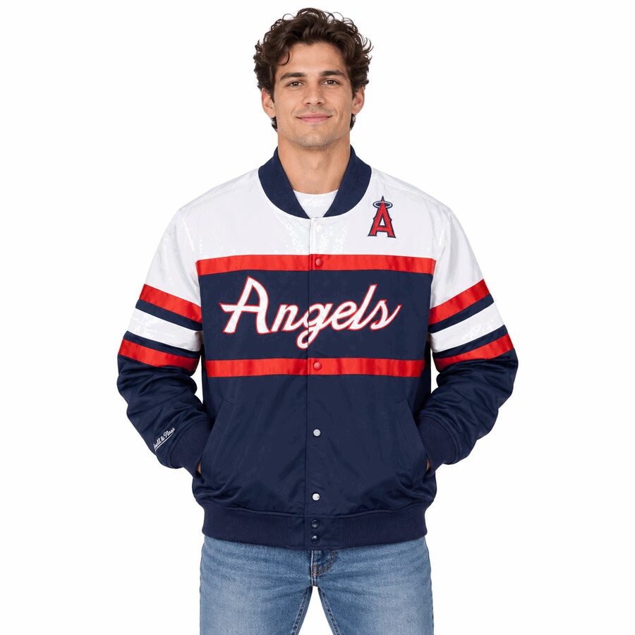 Los Angeles Angels Head Coach Mitchell and Ness Satin Jacket