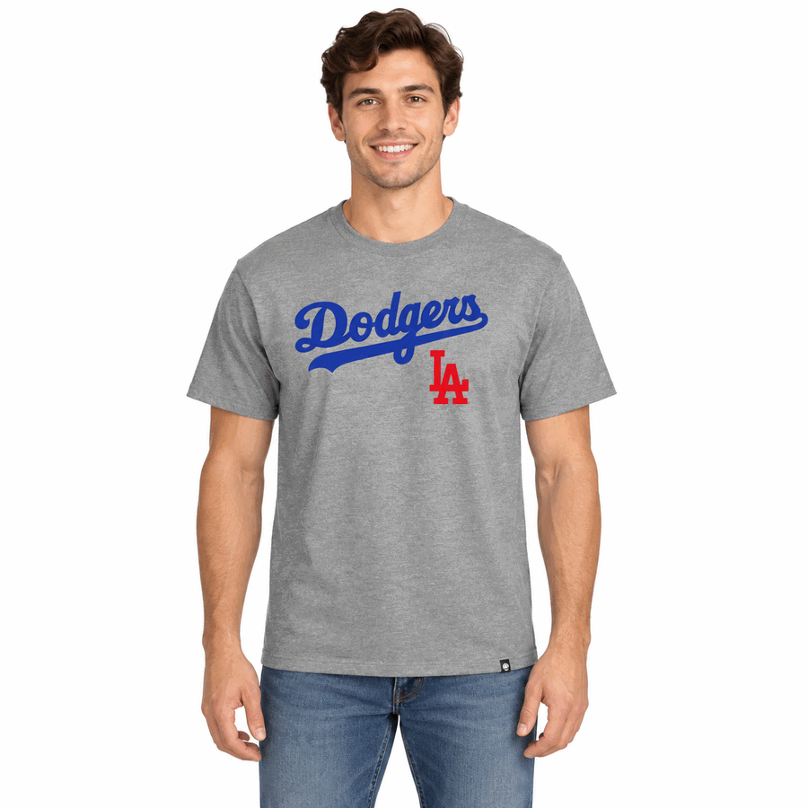 Los Angeles Dodgers Grey Script '47Brand Shirt w/ LA Logo