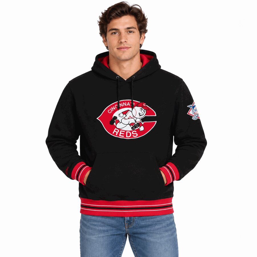 Cincinnati Reds Playoff Win Mitchell and Ness Hooded Sweatshirt