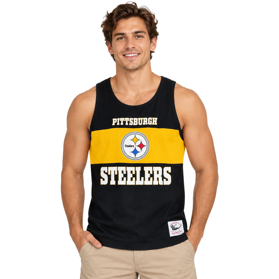 Pittsburgh Steelers Retro Mitchell and Ness Colorblock Tank Top