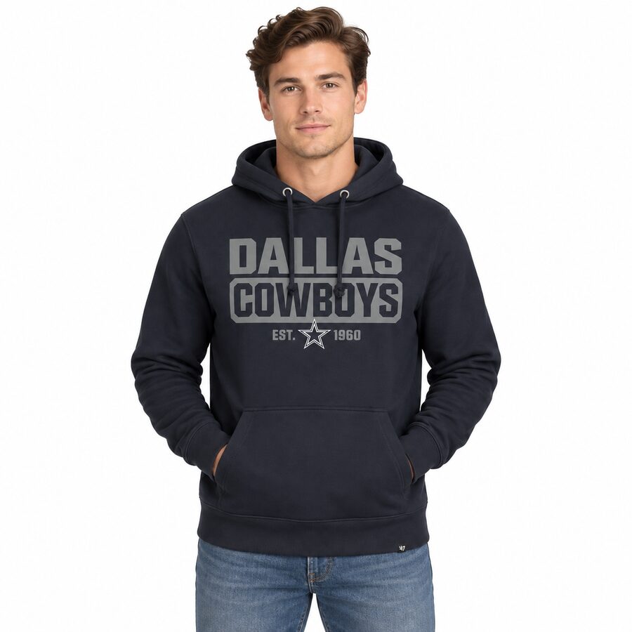 Dallas Cowboys Navy Box Out '47 Brand Hooded Sweatshirt