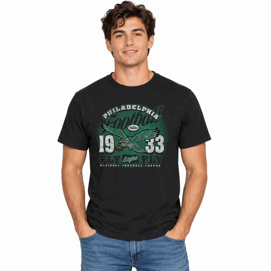 Philadelphia Eagles Historic Flint Black '47Brand Regional Franklin Shirt