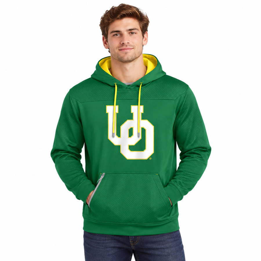 Oregon Ducks Green Apple High Definition Dot Faded Hooded Sweatshirt