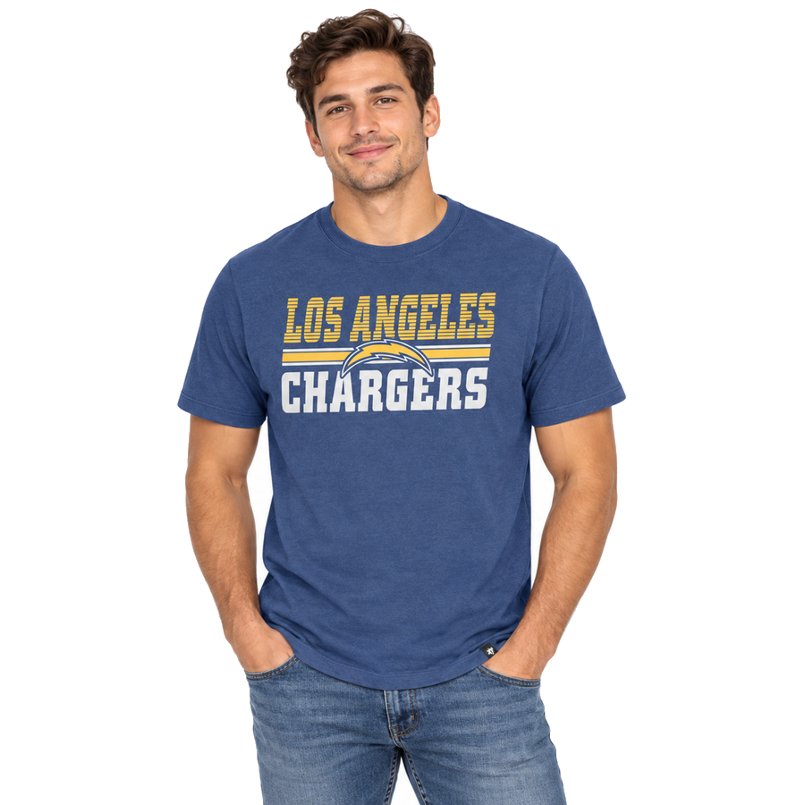 Los Angeles Chargers Cadet Blue Run Thru '47Brand Franklin Shirt