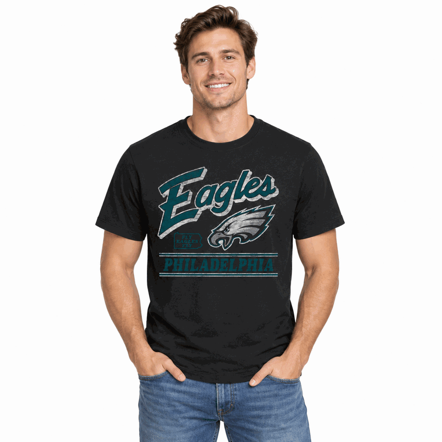 Philadelphia Eagles Flint Black Fly By '47Brand Franklin Shirt