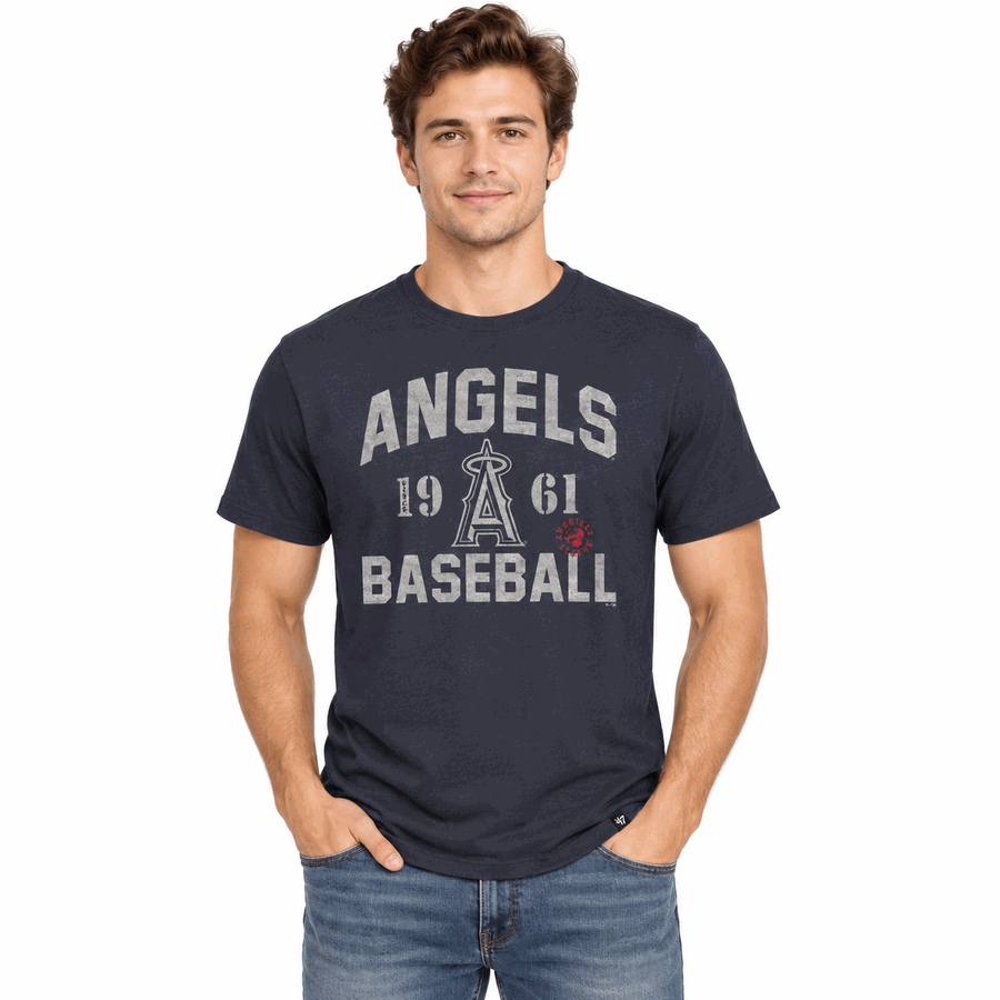Los Angeles Angels Atlas Blue '47Brand On Track Franklin Shirt
