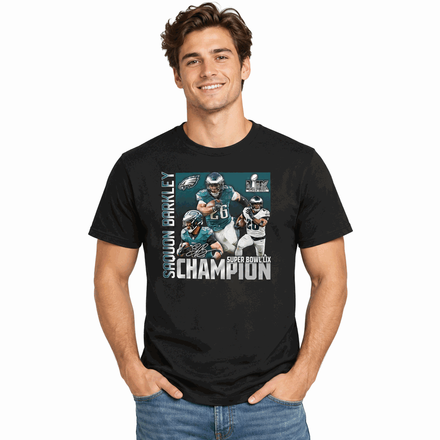 Philadelphia Eagles Saquon Barkley Super Bowl LIX Champions Shirt