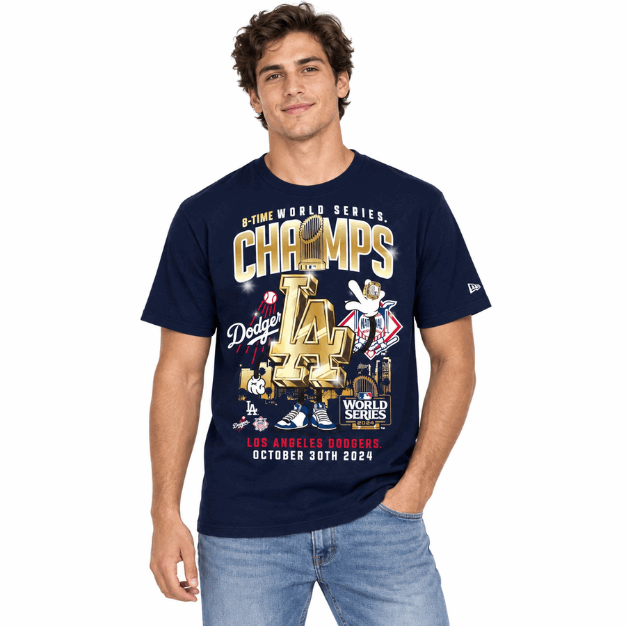 Los Angeles Dodgers 8X World Series Champions Royal New Era Shirt