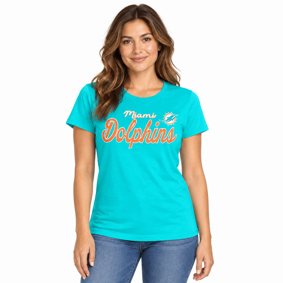 Miami Dolphins Ladies Aqua g-III Staple Shirt