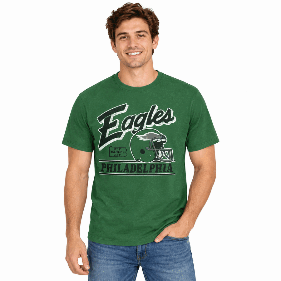 Philadelphia Eagles Historic Orchard Green Fly By '47Brand Franklin Shirt