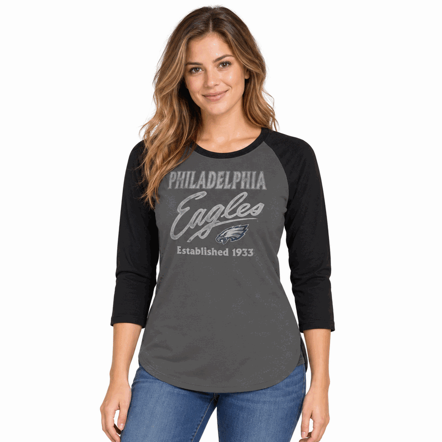 Philadelphia Eagles Ladies Submarine Highrise Raglan '47 Brand Shirt