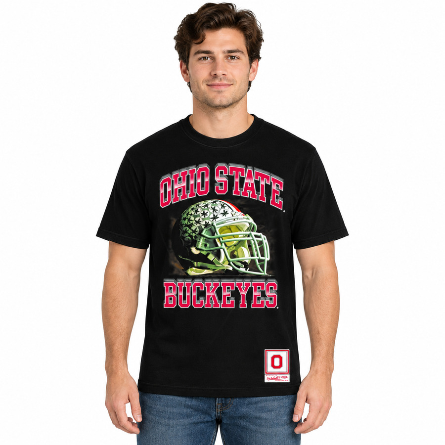 Ohio State Buckeyes Black Mitchell and Ness Football Shirt