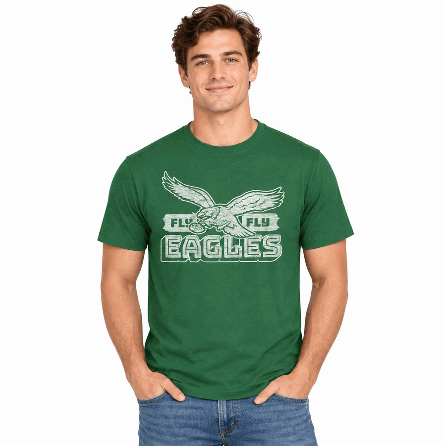 Philadelphia Eagles Historic Orchard Green '47Brand Slogan Franklin Shirt