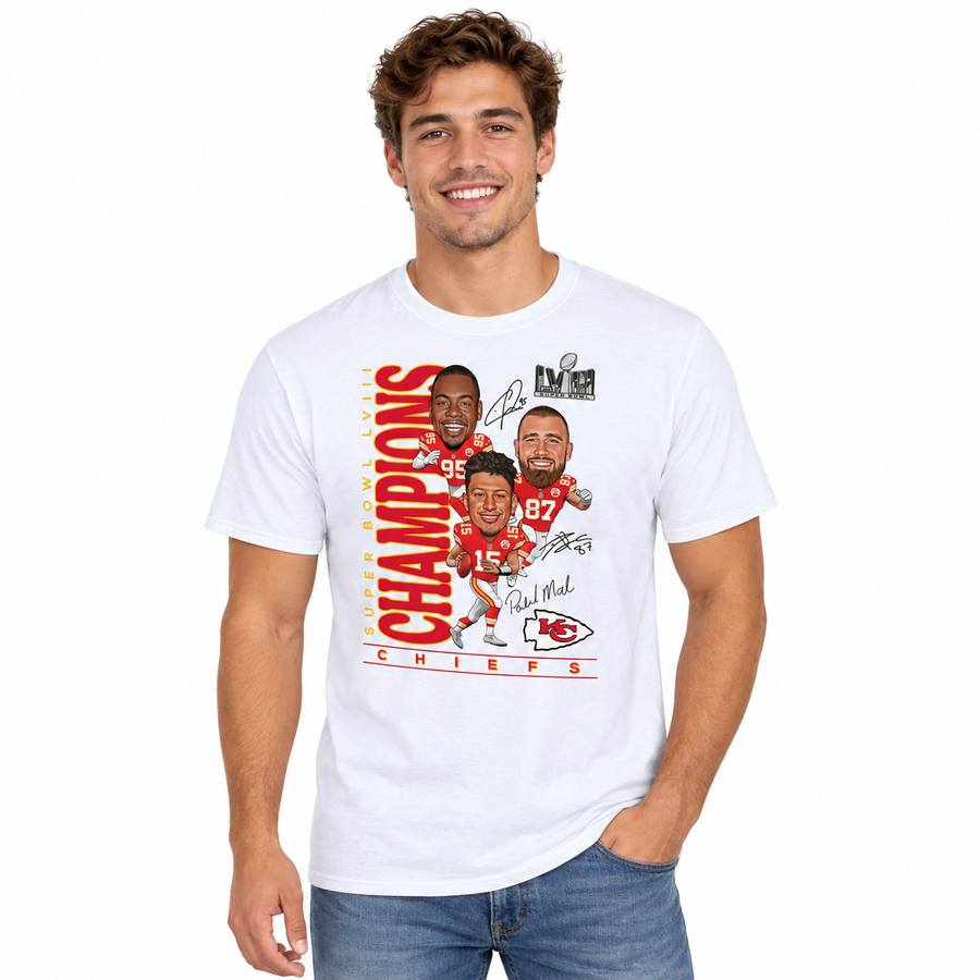 Kansas City Chiefs Super Bowl LVIII Champions Caricature Shirt