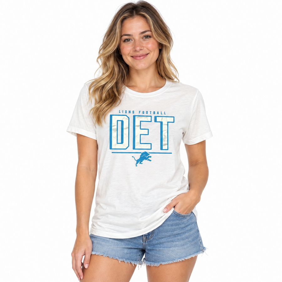 Detroit Lions Ladies White Shiner Fanatics Shirt