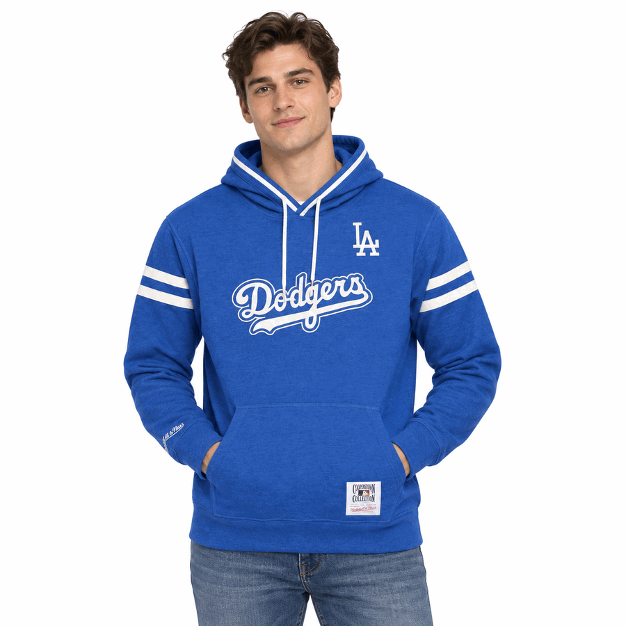 Los Angeles Dodgers Gameday Classic Mitchell and Ness Hooded Long Sleeve Shirt