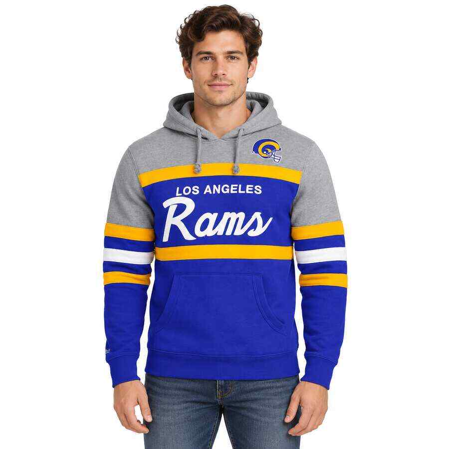 Los Angeles Rams Retro Script Mitchell and Ness Hooded Sweatshirt