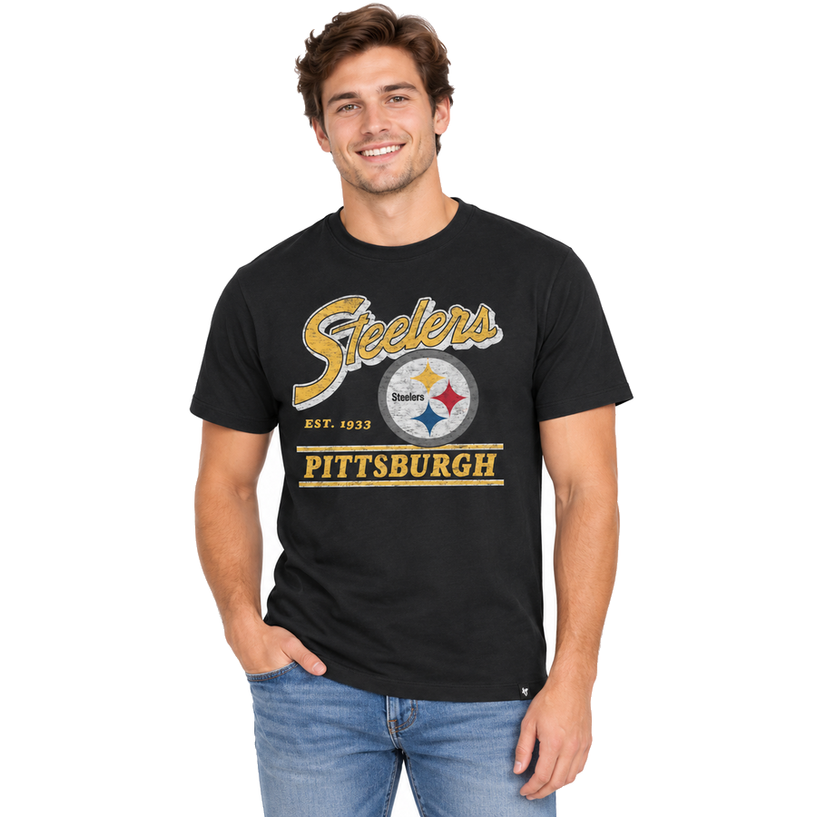Pittsburgh Steelers Historic Flint Black Fly By '47Brand Franklin Shirt