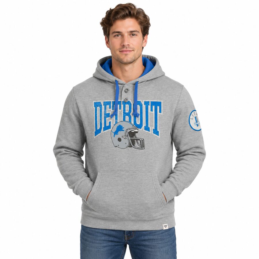 Detroit Lions Grey Playmaker Hooded Sweatshirt