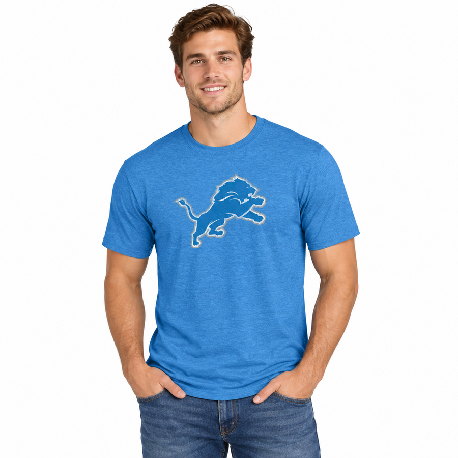 Detroit Lions Sport Blue Tri-Blend Divested Team Shirt