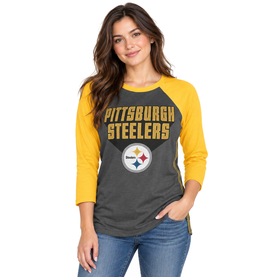 Pittsburgh Steelers Ladies Submarine Jetset Raglan '47 Brand Shirt