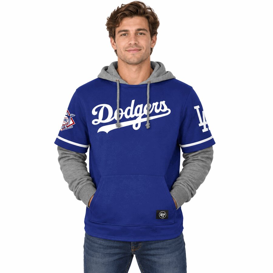 Los Angeles Dodgers Royal '47 Trifecta Shortstop Pullover Hooded Sweatshirt