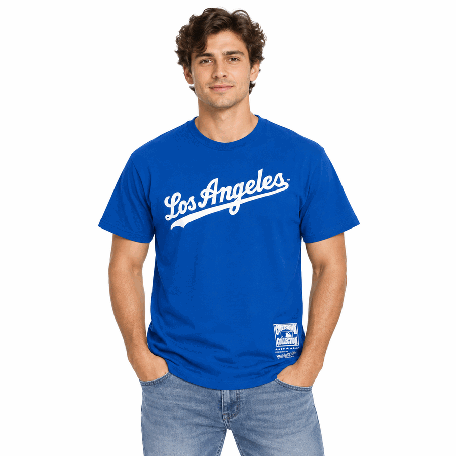 Los Angeles Dodgers Royal Blue Mitchell and Ness City Name Shirt