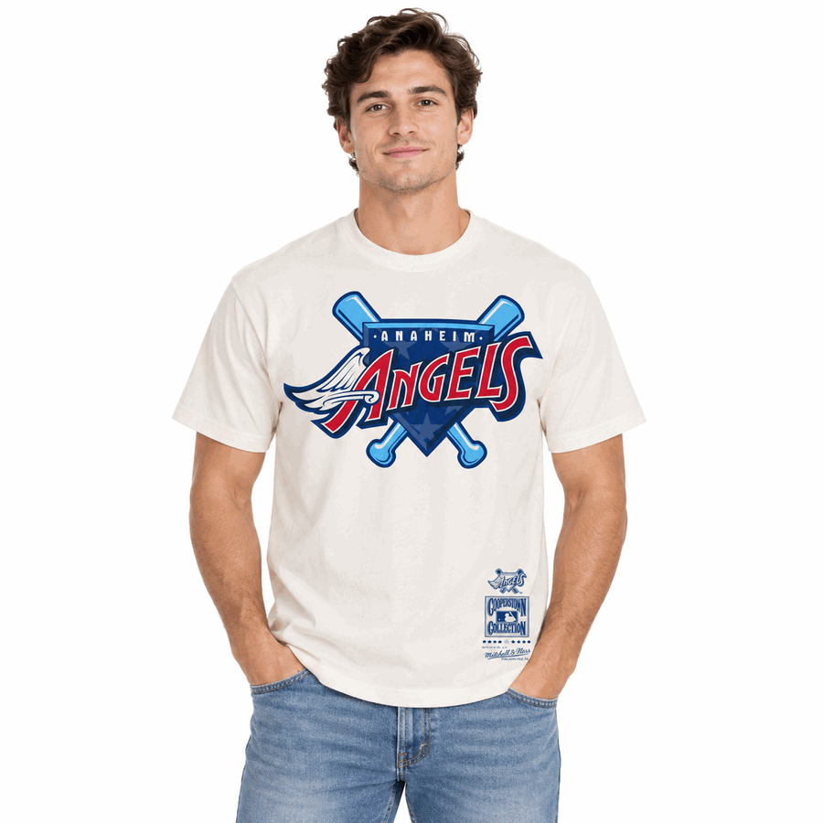 Anaheim Angels Cream 1997 Freedom Retro Mitchell and Ness Shirt