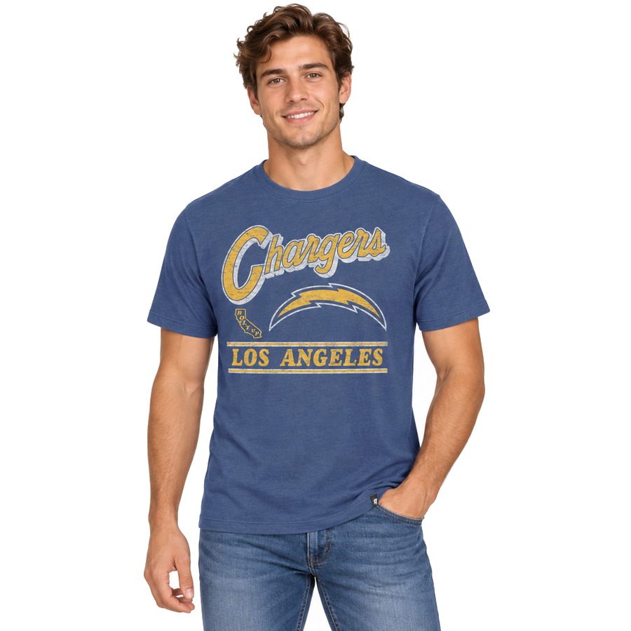 Los Angeles Chargers Cadet Blue Fly '47Brand Franklin Shirt