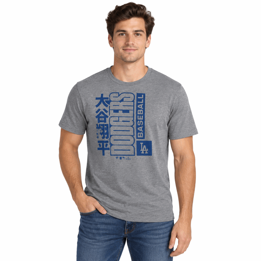 Los Angeles Dodgers Shohei Ohtani Grey Vertical Kanji Shirt