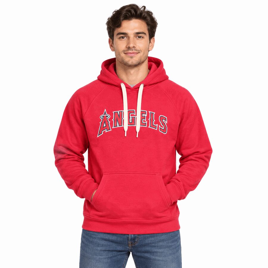 Los Angeles Angels Red Antigua Hooded Sweatshirt
