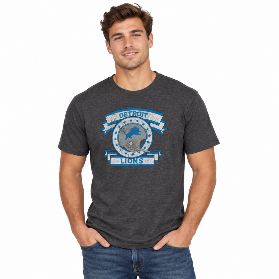 Detroit Lions Retro Charcoal Grey Wingback Shirt