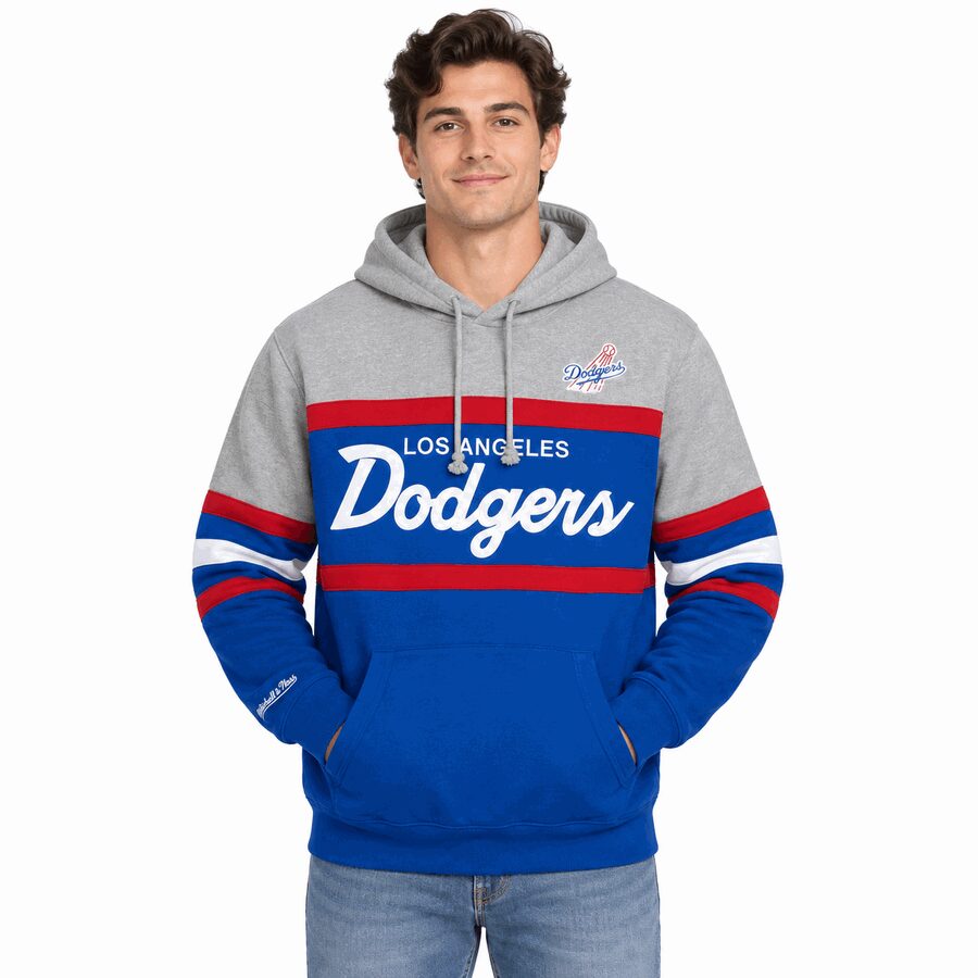 Los Angeles Dodgers Retro Script Mitchell and Ness Hooded Sweatshirt