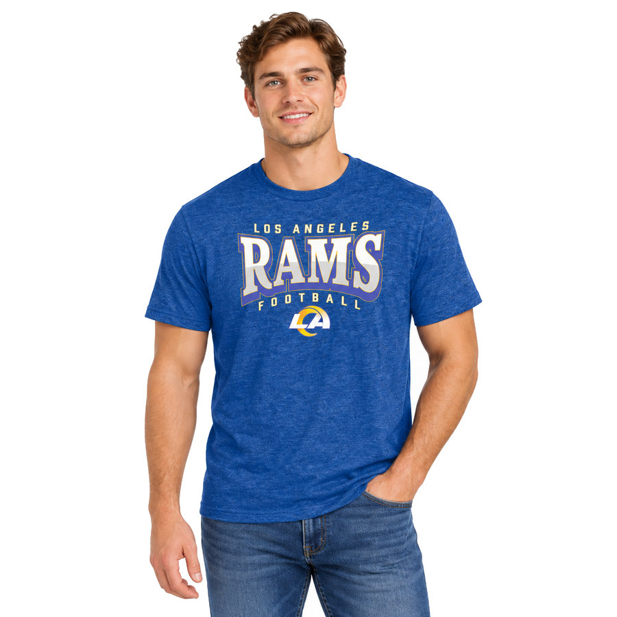 Los Angeles Rams Royal Blue Divided Warp Tri-Blend Shirt