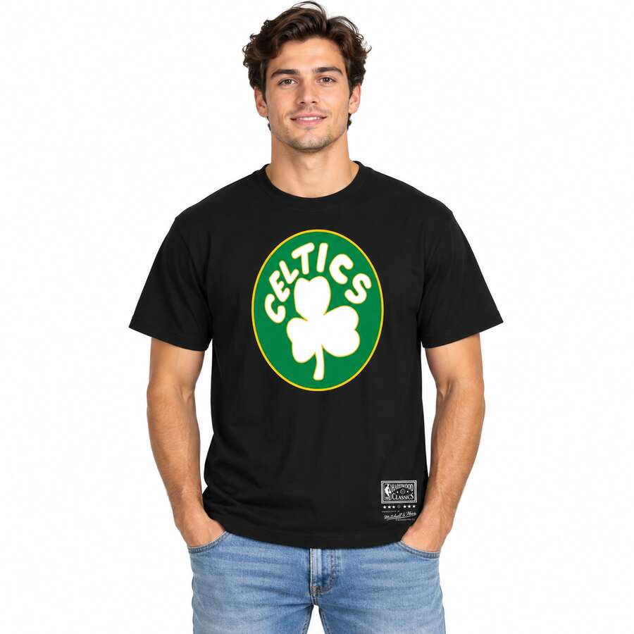 Boston Celtics Black Mitchell and Ness Retro Shirt