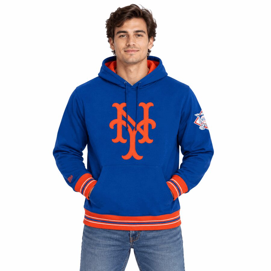 New York Mets Playoff Win Mitchell and Ness Hooded Sweatshirt