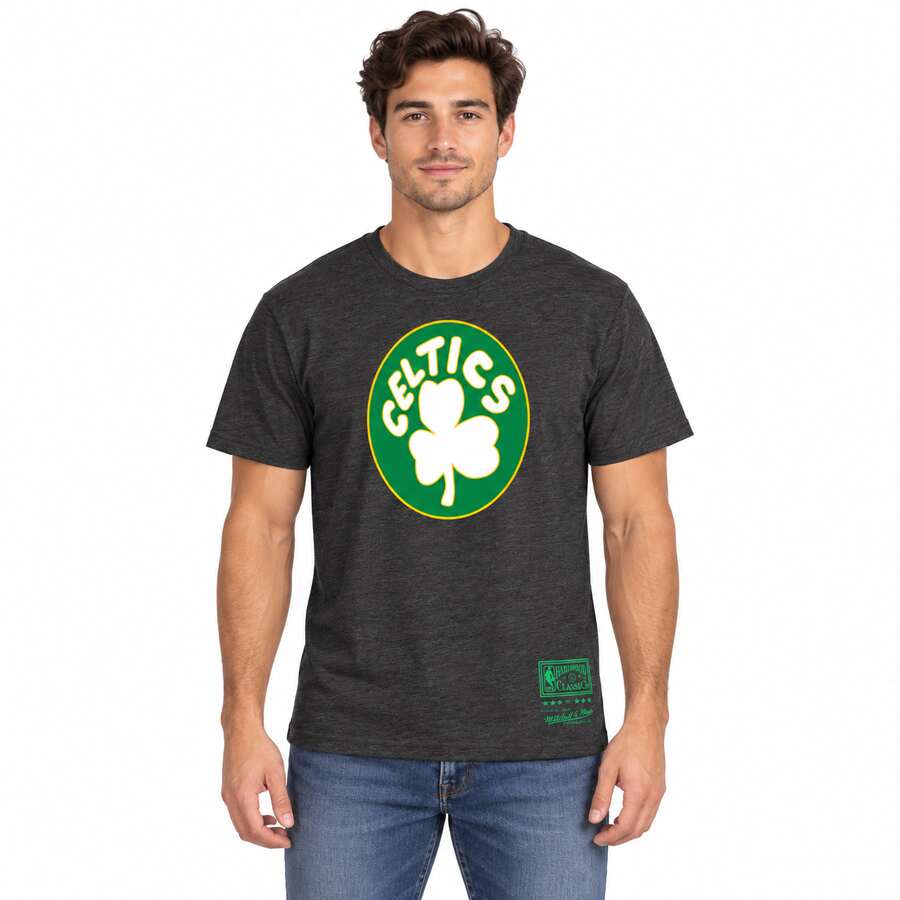 Boston Celtics Grey Mitchell and Ness Retro Shirt